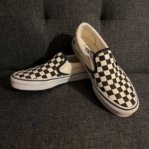 Vans checkered slip ons